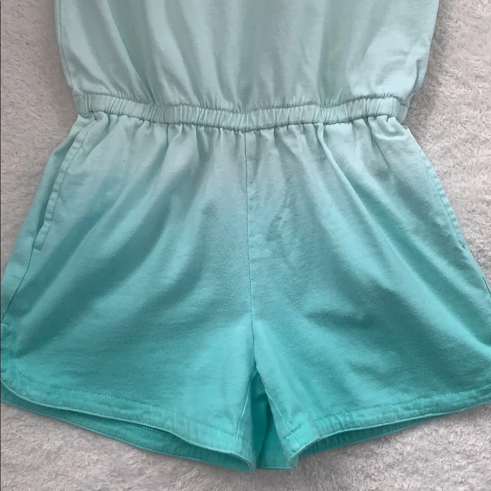 GAP Shorts Romper Girls 8 Mint Green Ombré EUC